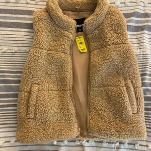 Cozy Kids Tan Sherpa Vest